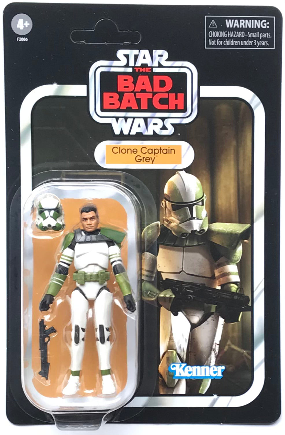 Unpunched Star Wars: The Bad Batch The Vintage Collection Clone Captain Grey 3 3/4-Inch Kenner Figure