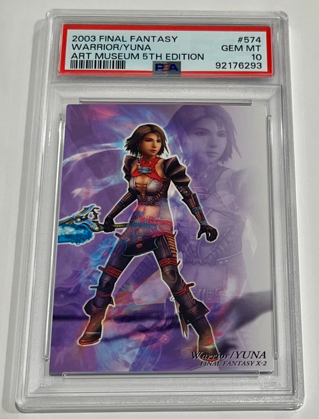 2003 Final Fantasy X-2 Art Museum Warrior/Yuna 5th Edition #574 GEM MT (PSA 10)