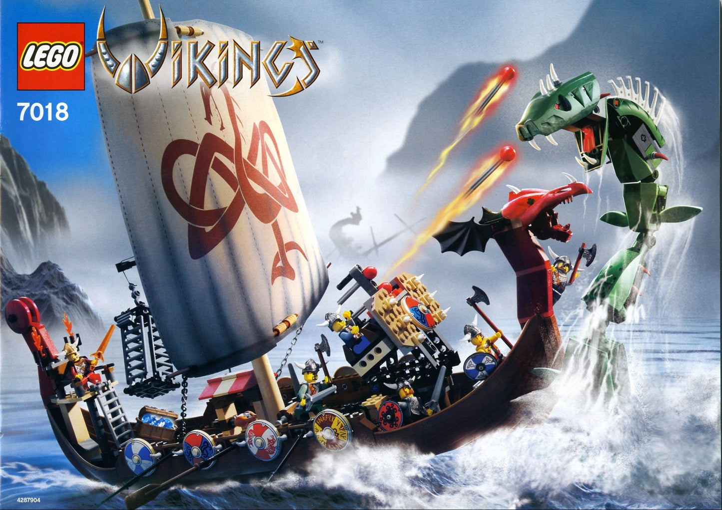 LEGO Vikings Viking Ship Challenges the Midgard Serpent Set 7018