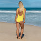 General Kalina Lakkari Kawieshan Warriors Yellow One-Piece Swimsuit