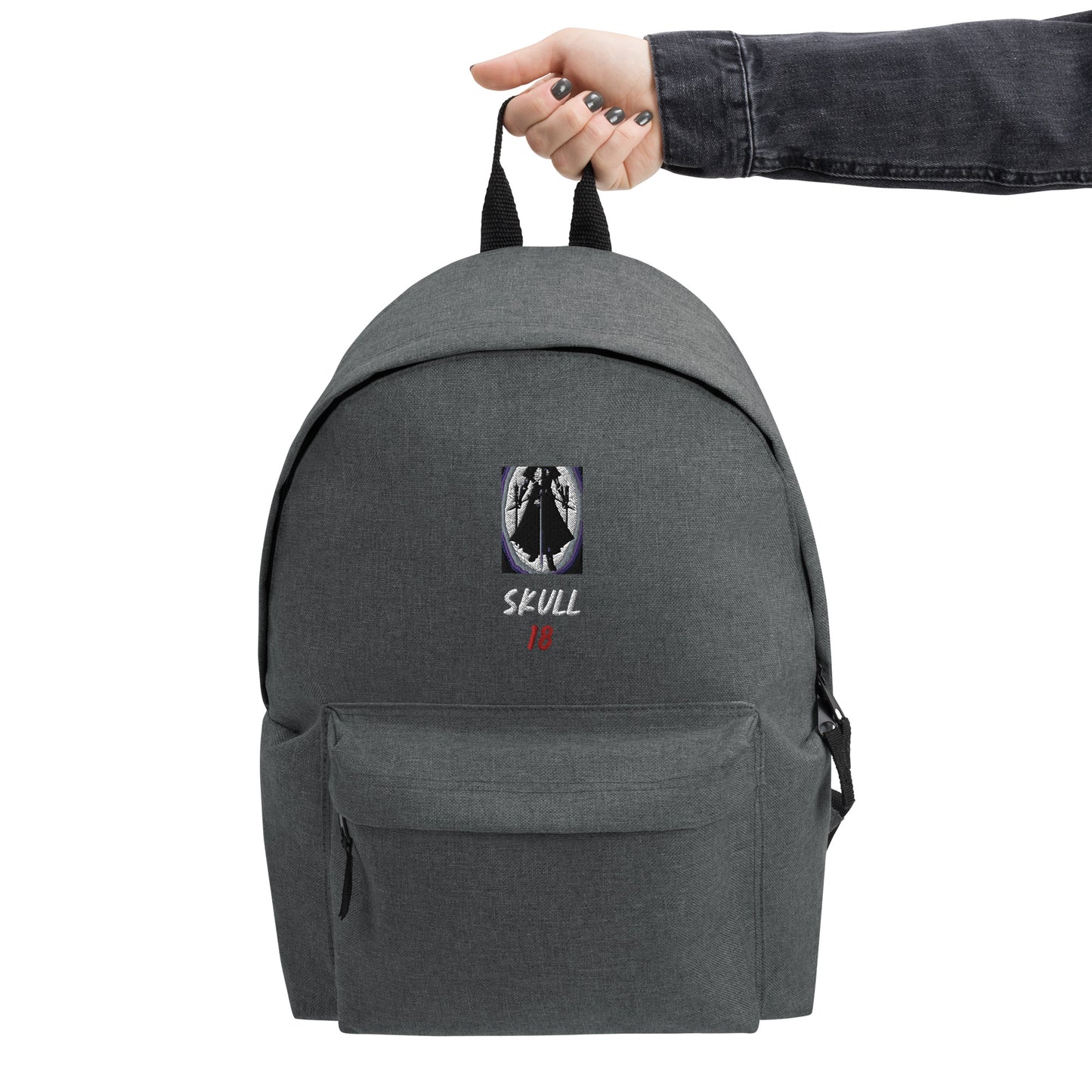 Skull Number 18 Embroidered Backpack