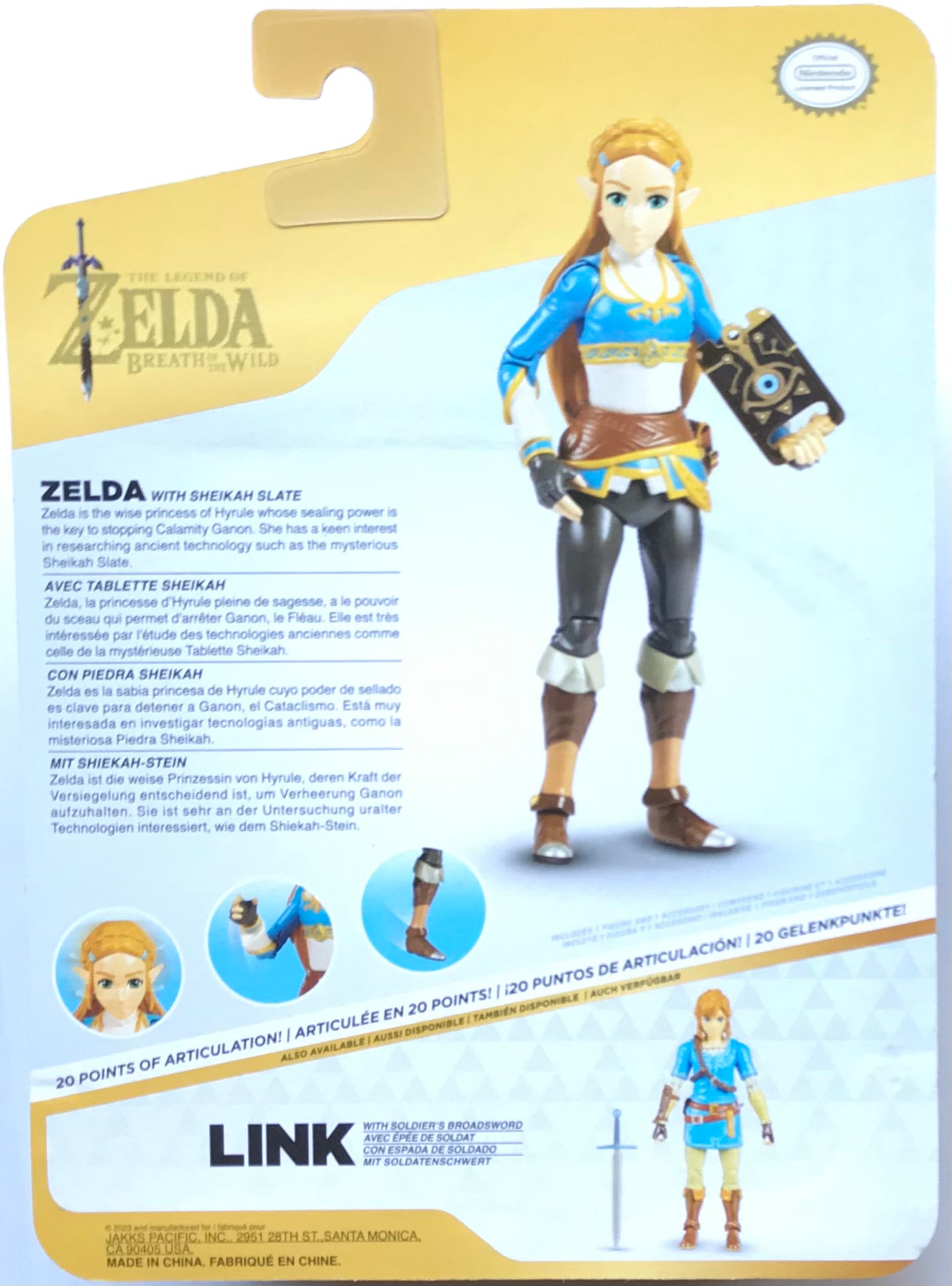 Jakks The Legend of Zelda Breath of the Wild Zelda with Sheikah Slate Action Figure