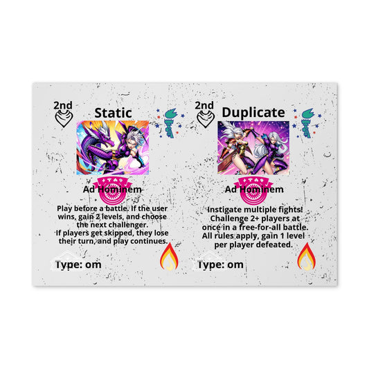 Prototype Kawieshans Collectible Trading Card Game 2nd Edition Om Cards Static / Duplicate (Uncut)