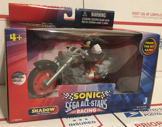 Jazwares 3" Inch Sonic and Sega All-Stars Racing Shadow Action Figure With Motorcycle