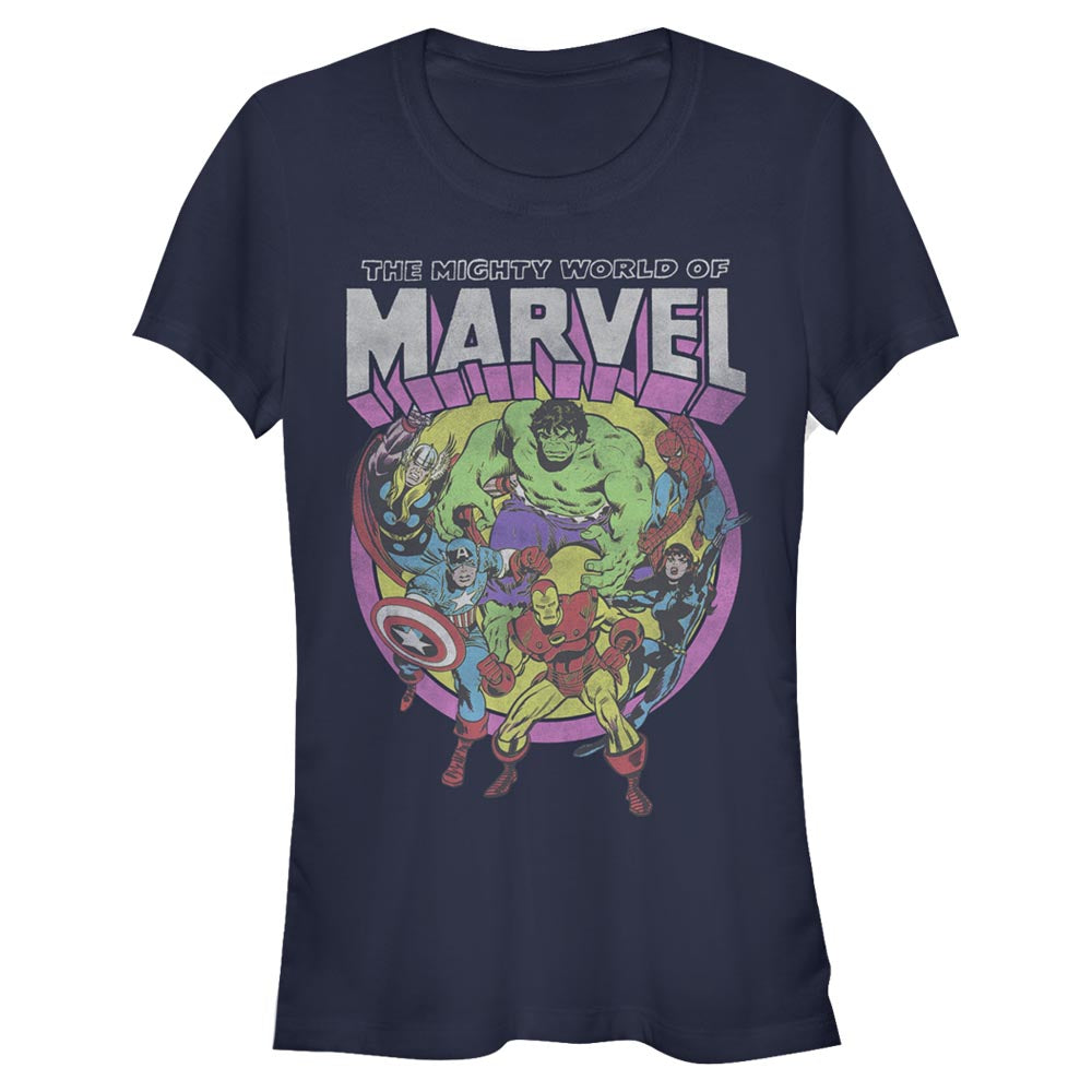 Junior's Marvel Neon Group T-Shirt