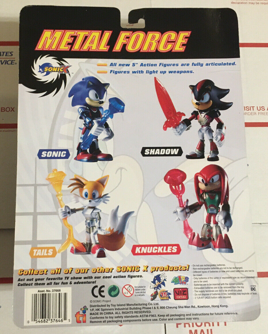 Toy Island Metal Force Sonic X Lot Sonic Shadow Tails and Knuckles Action Figures Full Set