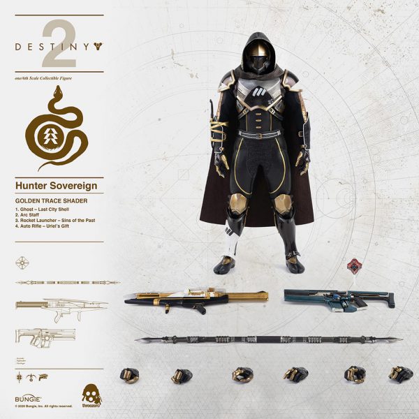 Destiny 2 Hunter Sovereign Golden Trace Shader 1:6 Scale Action Figure (Backorder)