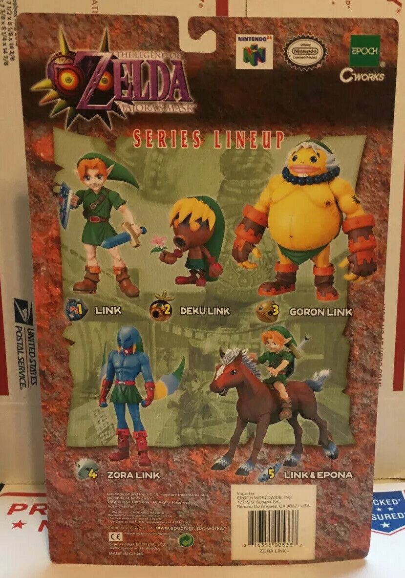 Legend Of Zelda Majora's Mask Zora Link Figure 2001 Epoch Figure NEW