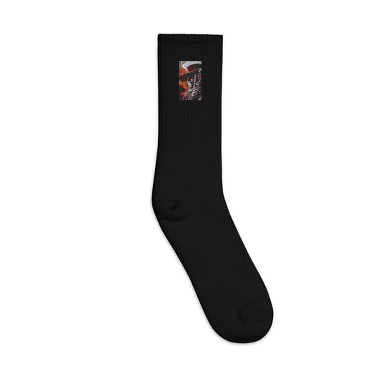 Skull Skulley #2 Embroidered Socks