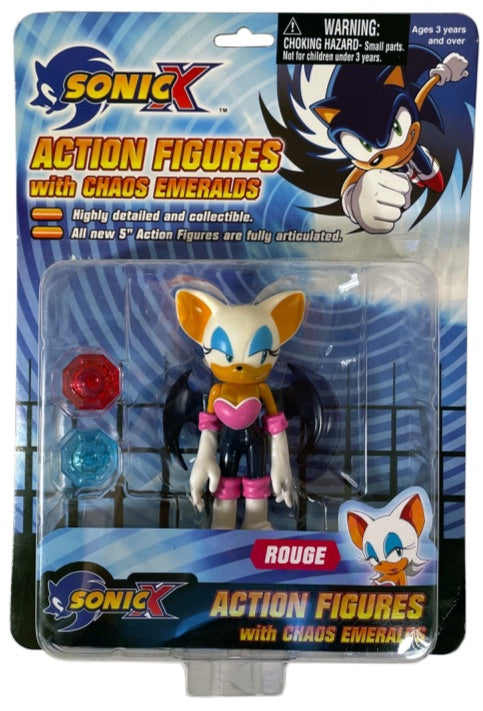 Toy Island Rouge The Bat Sonic X Action Figure With Chaos Emeralds