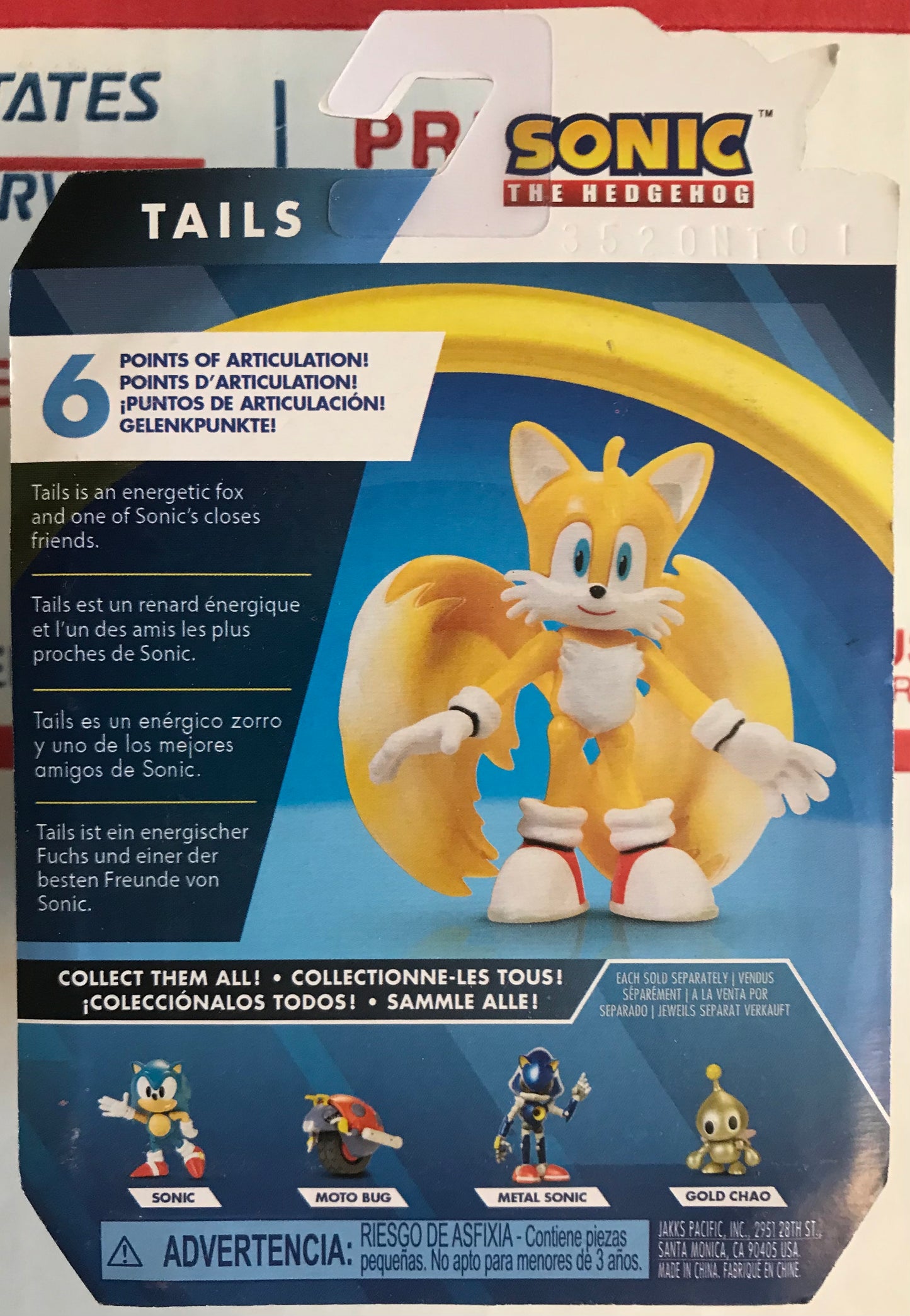 Jakks Sonic 2.5" Inch Articulated Figure Wave 3 Tails