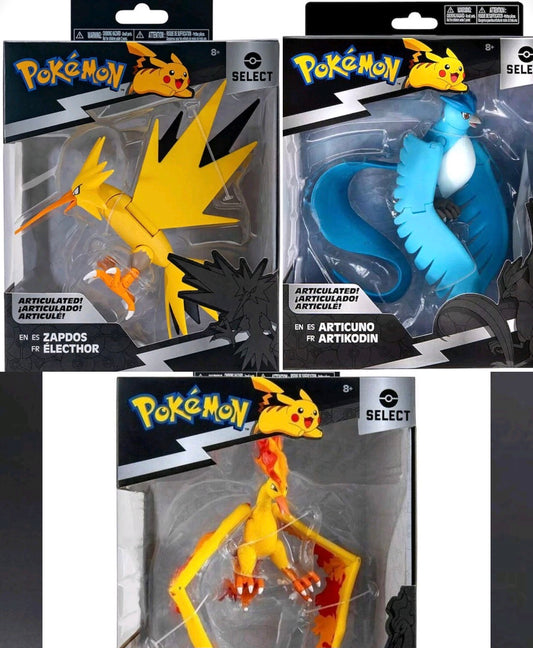 Jazwares Select Pokémon 6" Inch Articulated Legendary Bird Trio Figure BUNDLE/LOT