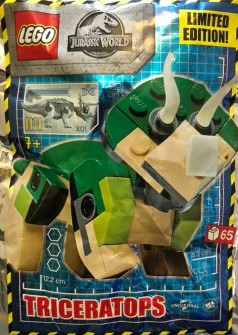 LEGO Jurassic World Triceratops Limited Edition Foil Pack Bag Build Set 122006