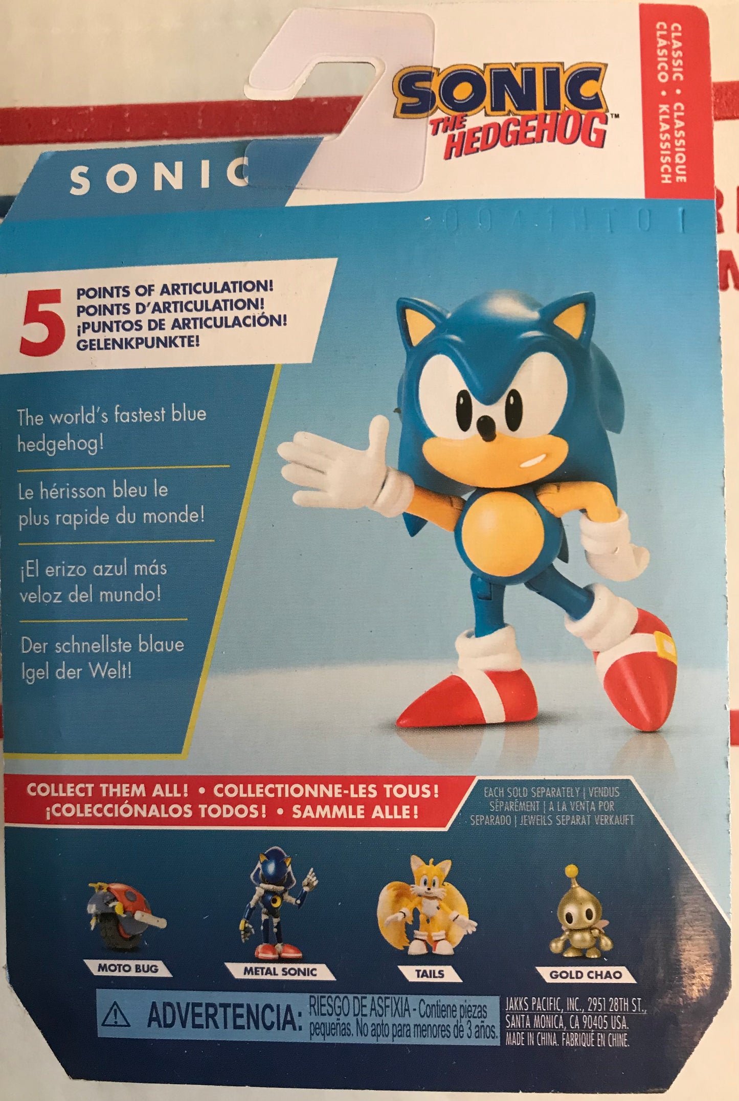 Jakks Sonic 2.5" Inch Articulated Figure Wave 3 Classic Sonic