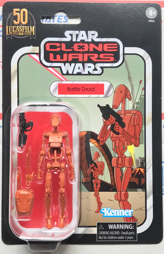 Star Wars The Clone Wars The Vintage Collection Battle Droid 3 3/4-Inch Kenner Figure 50th