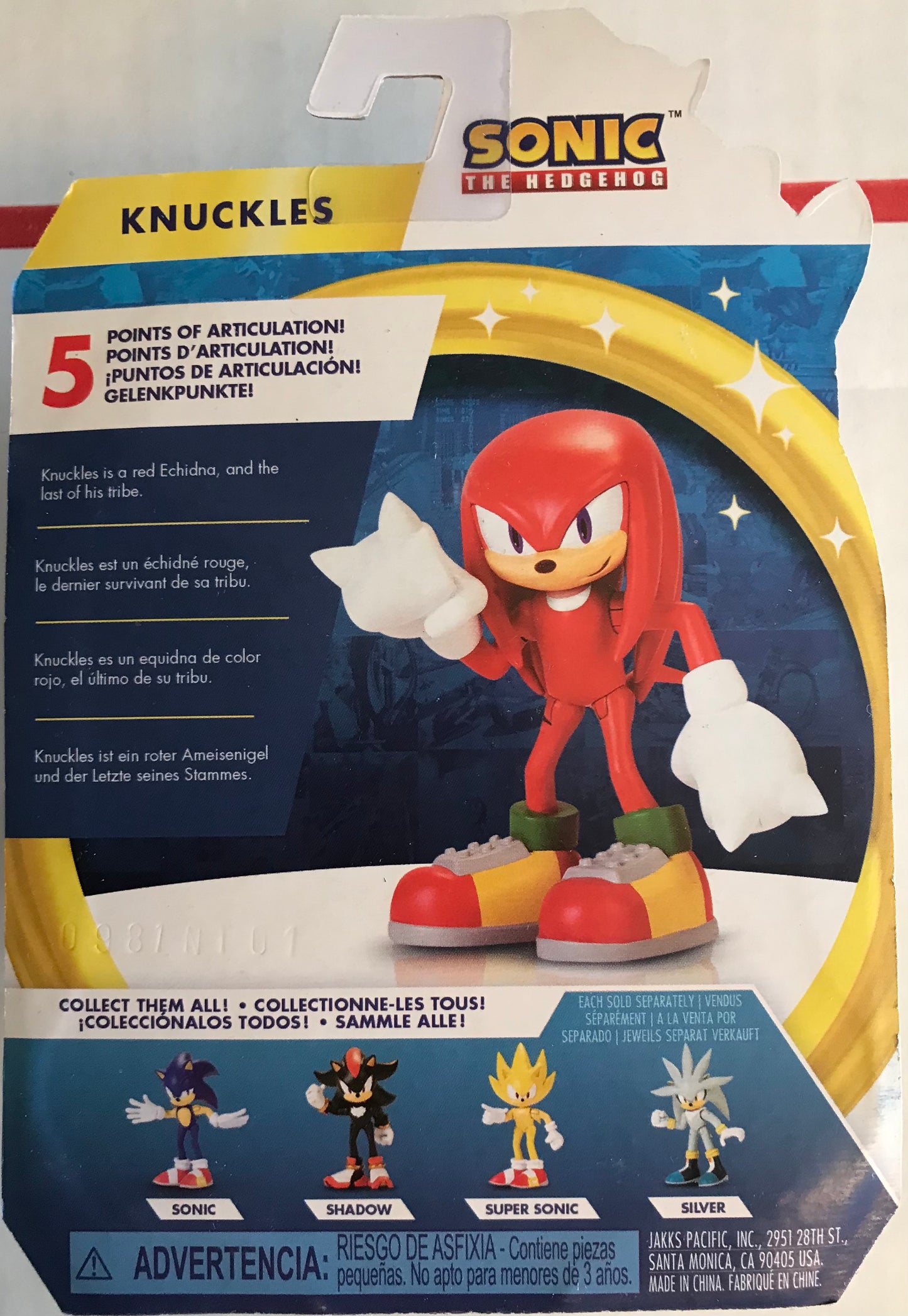 Jakks Sonic 2.5" Inch Knuckles Articulated Figure Wave 4