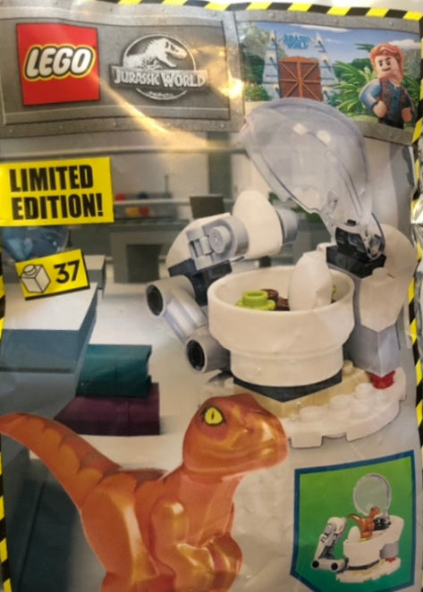 LEGO Jurassic World Raptor with Hatchery Incubator Limited Edition Foil Pack Bag Set 122219