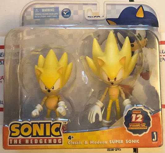 Jazwares 5" Inch Classic and Modern Super Sonic Action Figure 2-Pack