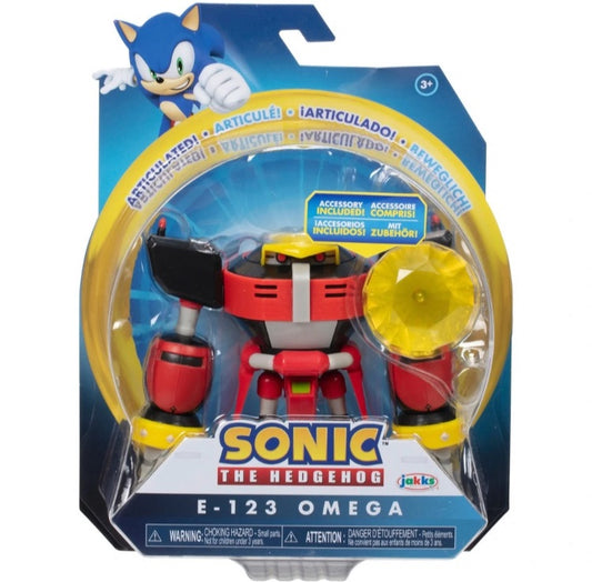 Jakks Sonic 4" Inch Articulated Figure Wave 7 E-123 Omega with Yellow Chaos Emerald Accessory