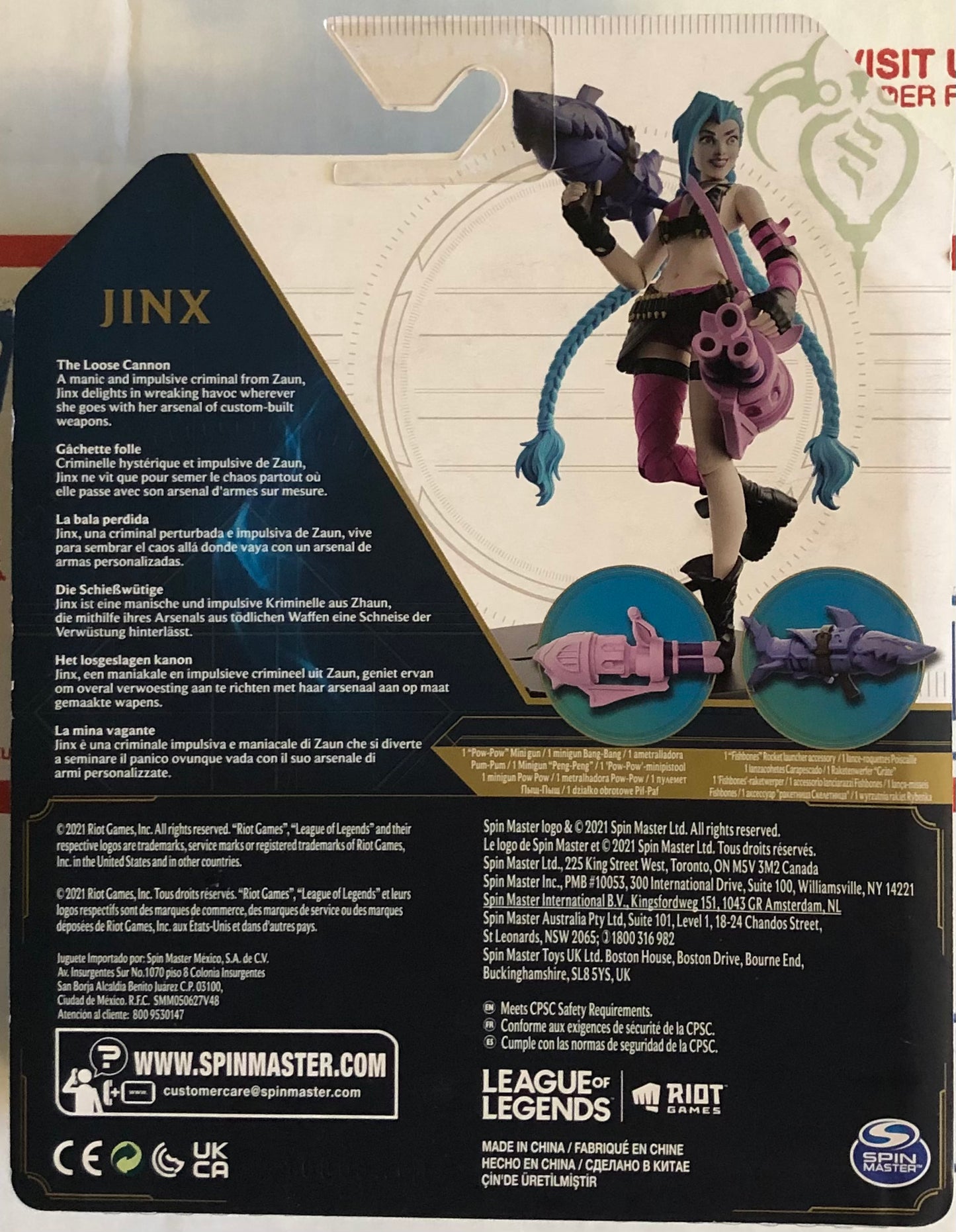 Arcane League of Legends Champion Collection 4” Inch Articulated Jinx Figure (B Condition Box)