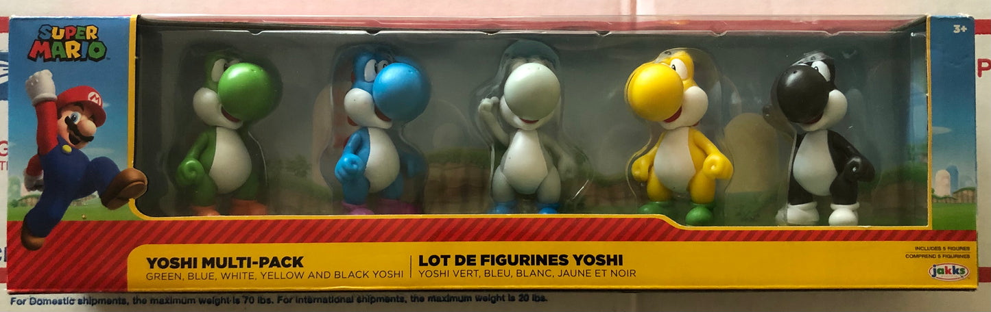 Jakks Super Mario Yoshi Variety Color 5-Pack 2.5" Inch Figure Set