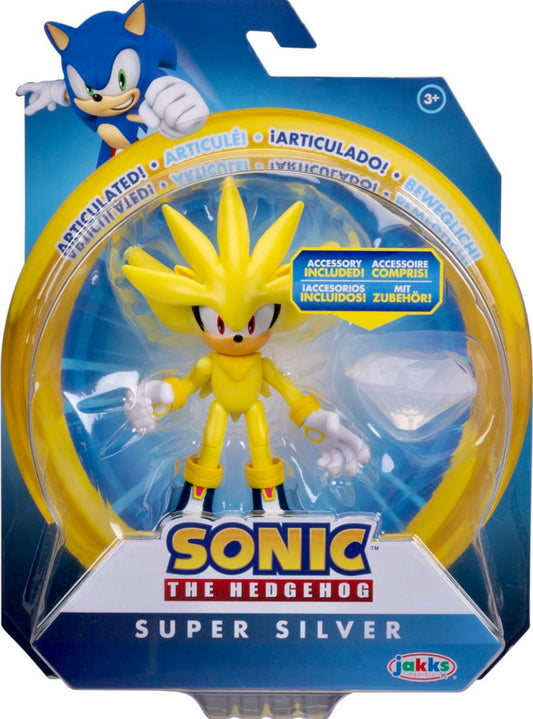 Jakks Sonic 4" Inch Articulated Super Silver Figure Wave 12 (Pre-Order)