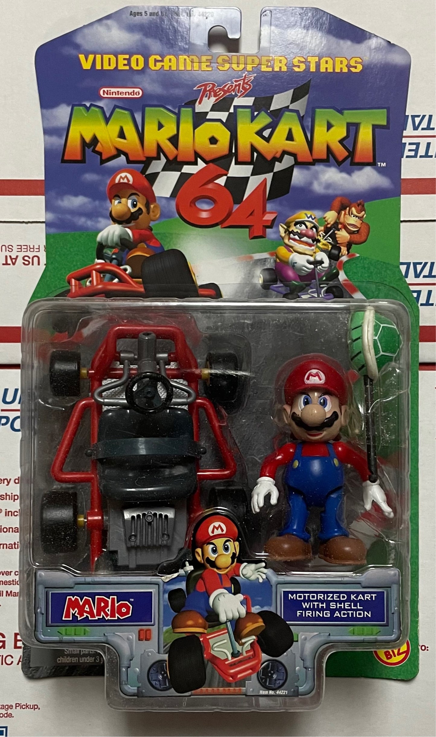Mario Kart 64 ToyBiz Mario Figure With Green Shell
