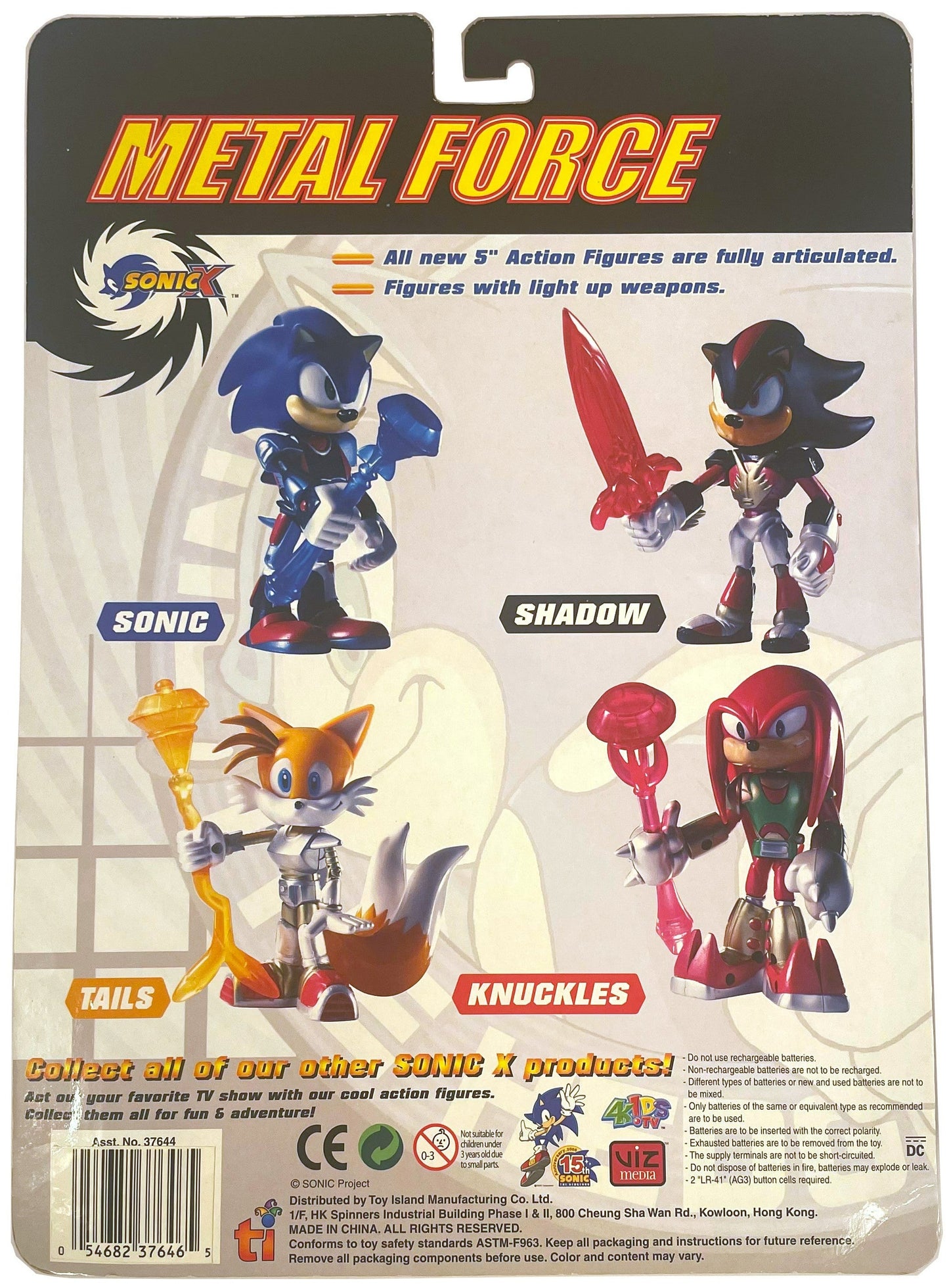 Toy Island Metal Force Sonic X Tails Miles Prower Action Figure