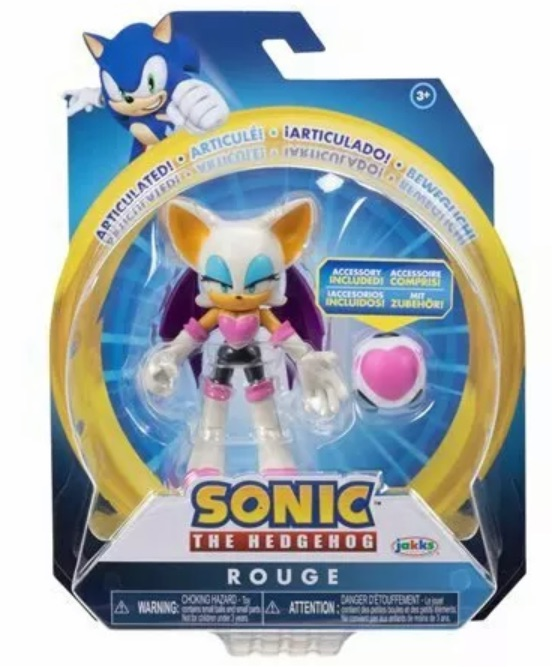 Jakks Sonic 4" Inch Articulated Figure Wave 8 Rouge With Accessory