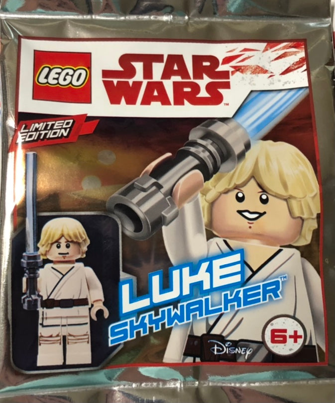 LEGO Star Wars Limited Edition Luke Skywalker Minifigure Foil Pack Bag Set 911943