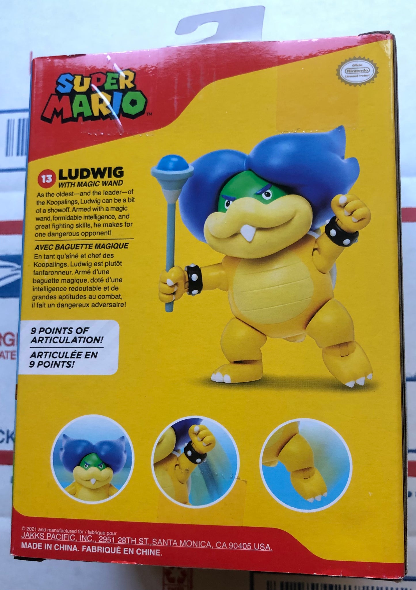 Jakks Super Mario Ludwig Koopa Koopaling 4" Inch Articulated Figure