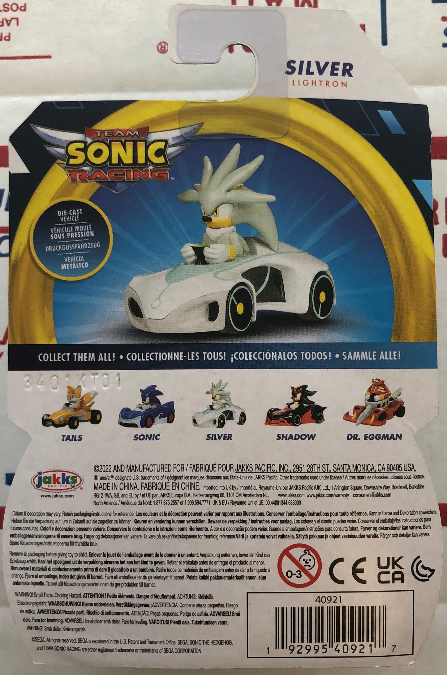Jakks Sonic Team Racers Mini Silver the Hedgehog Toy