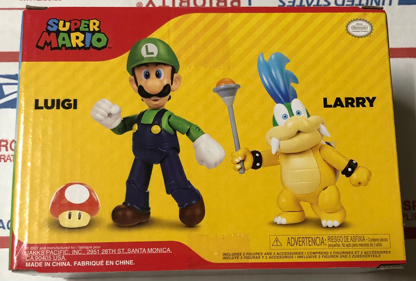 Jakks Super Mario Larry Koopa Koopaling and Luigi 2-Pack 4" Inch Articulated Figure