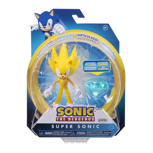 Jakks Pacific Sonic 4" Inch Articulated Figure Wave 8 Super Sonic with Accessory