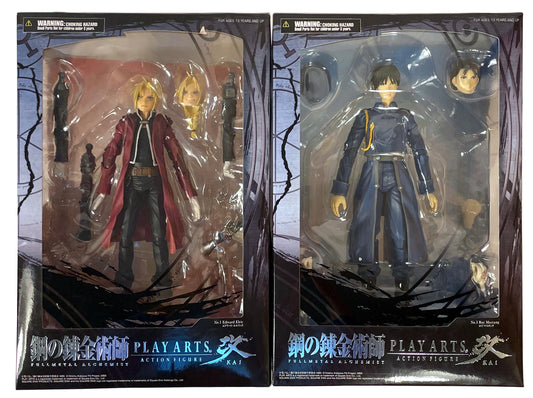 Play Arts Kai Fullmetal Alchemist Brotherhood Roy Mustang and Edward Elric Action Figure BUNDLE/LOT