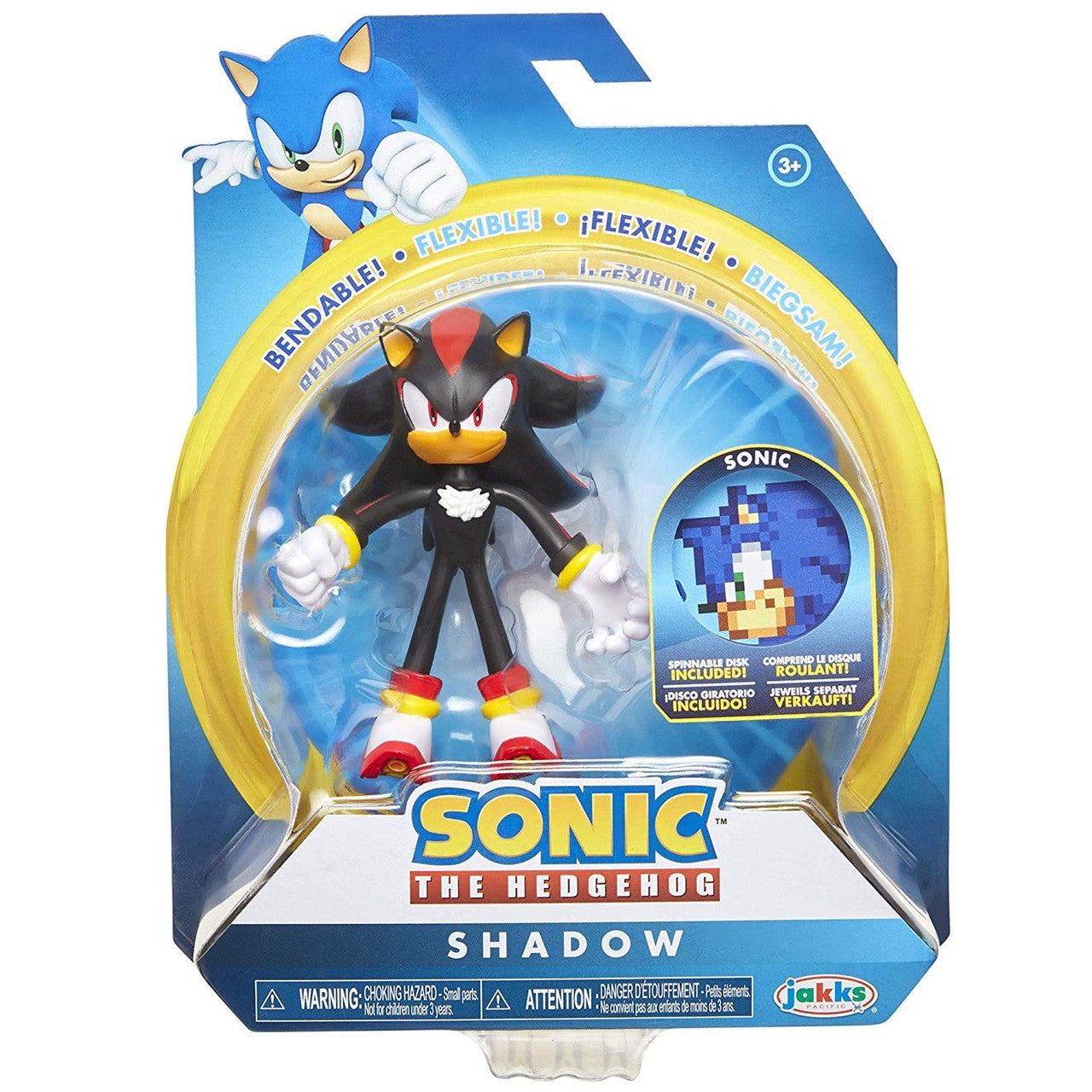 Jakks Sonic The Hedgehog Shadow 4" Bendable Figure Wave 1