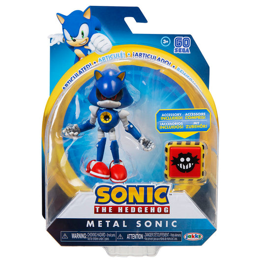 Jakks Sonic 4" Inch Articulated Sonic Figure Wave 2 Metal Sonic With Accessory