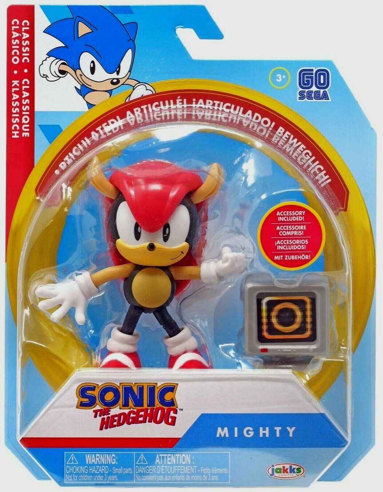 Jakks Sonic 4" Inch Articulated Sonic Figure With Accessory Wave 3 Mighty